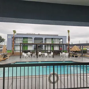 Pool side guest room