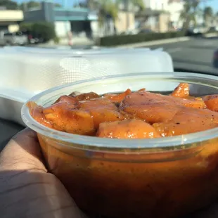 Candied yams with PLENTY syrup.