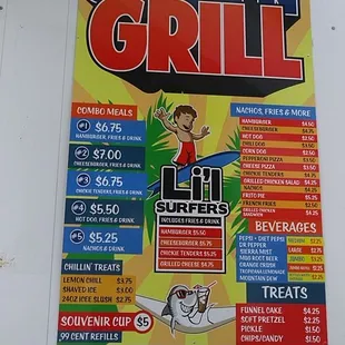 Food menu prices