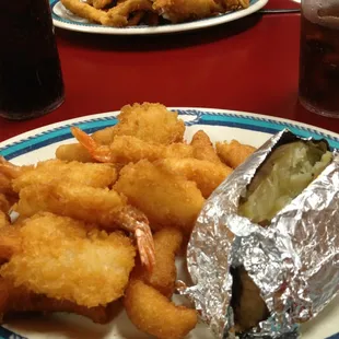 Fantail shrimp &amp; filet of flounder!
