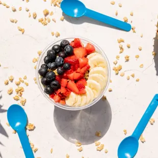 a bowl of fruit and oatmeal