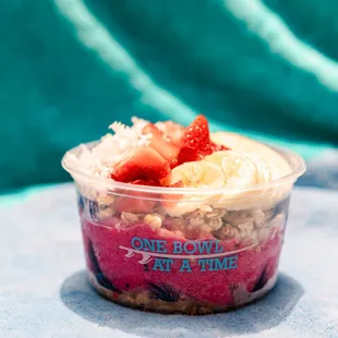 a bowl of fruit and yogurt