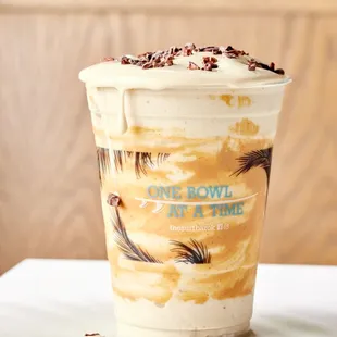 Nutty Popeye smoothie with cacao nibs