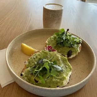 Avocado and Feta Bagel