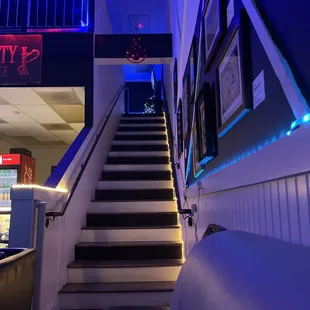 the stairs leading to the bar
