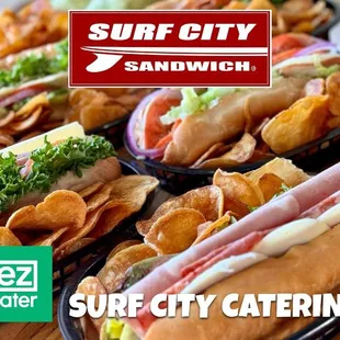 a variety of sub sandwiches