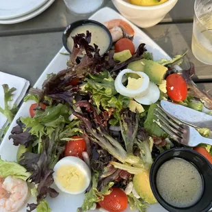 Seafood Cob Salad $19. This is suppose to have crab and shrimp. There was NO crab and 3 little shrimp. The avocados were not ripe.
