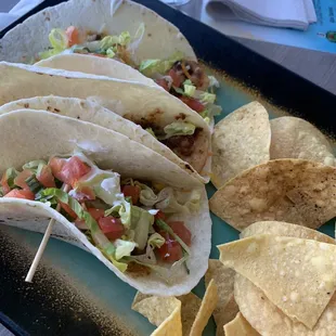Seaside Tacos with blackened shrimp