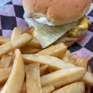 Bacon Cheeseburger and fries.