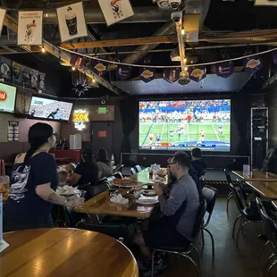 Great place to watch the football game.