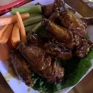 Spicy honey garlic wings, definitely recommend!