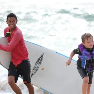 Running to tell mom and dad how much fun he just had!