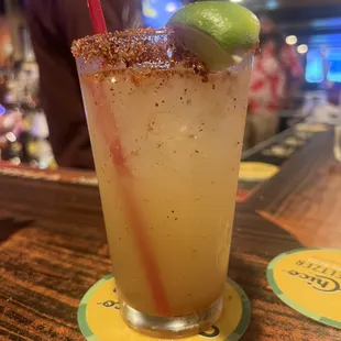 Tajin rim margarita made by Dan