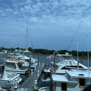 Marina view from inside restaurant