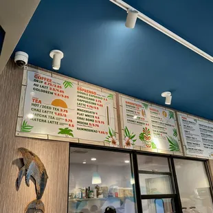 Menu board.