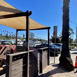 Huge patio deck outside.