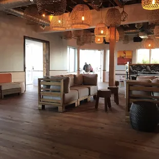 Seating for the upstairs bar