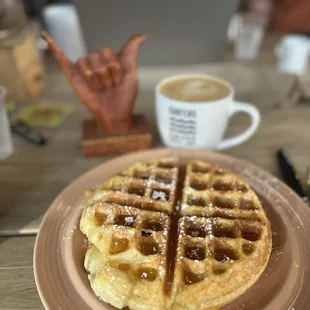 Mochi Waffle and Latte