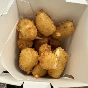 Cheesy Yums! $4.49, essentially Mini Fried Mozzarella Sticks, so gooey!
