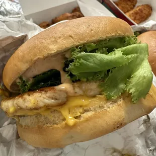 Classic Chicken Sandwich - $5.49 Grilled Chicken Breast, classic sauce and queso sauce