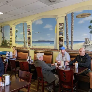  group of people sitting in a restaurant