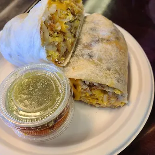 Bacon breakfast burrito