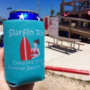 We have koozies to keeo your beer nice and cold.