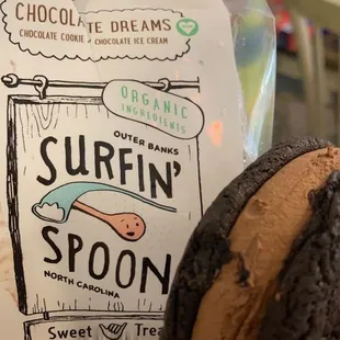 Chocolate Dreams ice cream sandwich (vegan)
