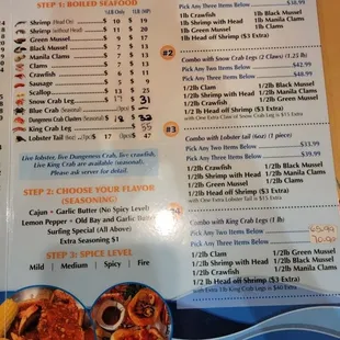 This was the selection we picked from on the menu.