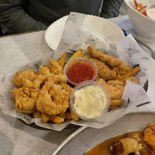 half half fried basket