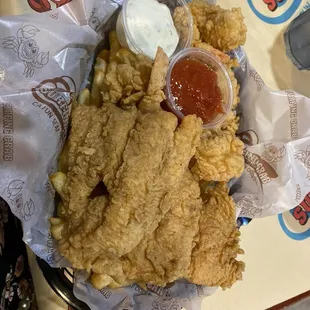 Fried catfish and shrimp