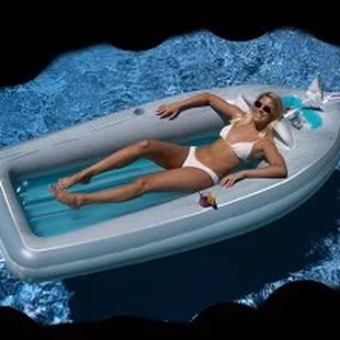 Lounge Float Boat Float with pump. No paddles included because it's not a real boat!