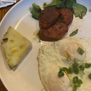 Eggs and Portuguese sausage