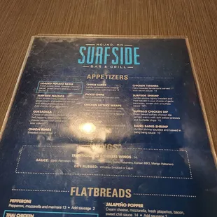 the menu