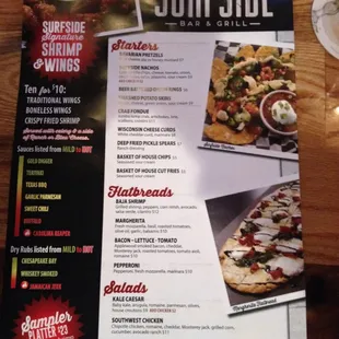 menu, pizza