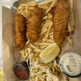 Great Fish &amp; Chips!! Includes DELICIOUS slaw &amp; nicely seasoned fries!