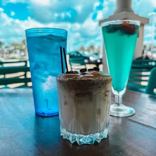 two drinks on a table