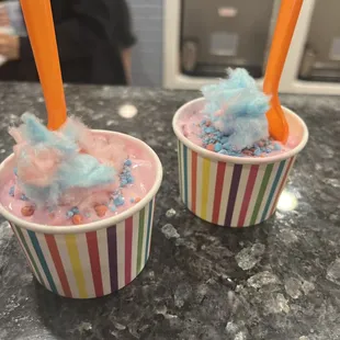 Vegan mermaid kisses cotton candy shakes