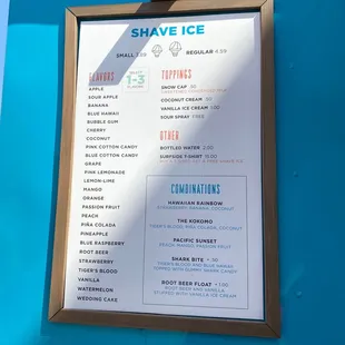 the menu