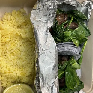 Malibu - mushroom &amp; spinach tacos