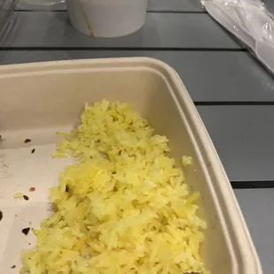 This is supposed to be yellow rice (it tastes like jasmine rice btw)