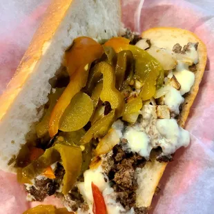 Asked for additional peppercorn mayo, but great meat and bread on this philly cheesesteak sandwhich!