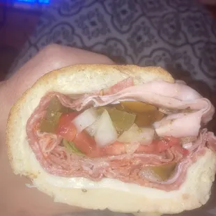 Italian Hoagie in bed. Can't get much better than that.