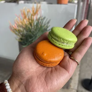 Pistachio and Oaxaca macarons