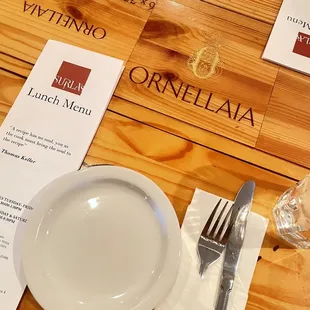 a place setting for a meal