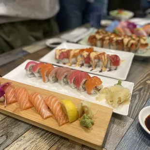 sushi, sushi and sashimi, food, sashimi
