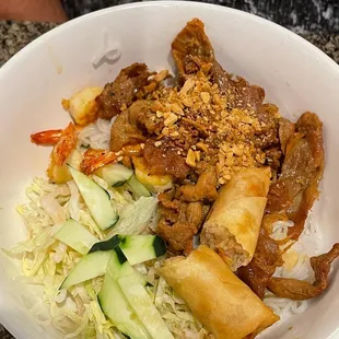 #34 Rice Vermicelli - BBQ Pork &amp; Egg Roll