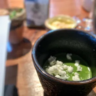 Nettles and Green Garlic with Marcona Almonds, Anchovies, and Chevre