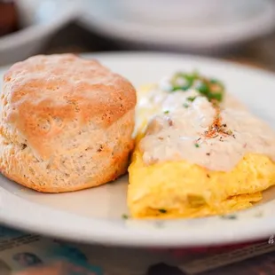 Crab omelette n biscuit