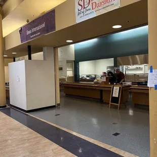 The cafe entrance and pickup area